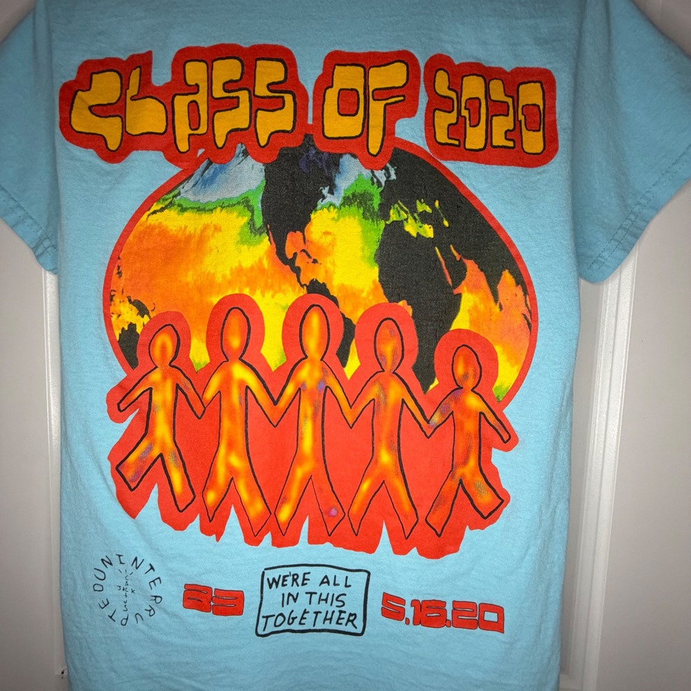 Travis Scott Cactus Jack Uninterrupted Class of 2020 Blue T-Shirt Sz Mens Small